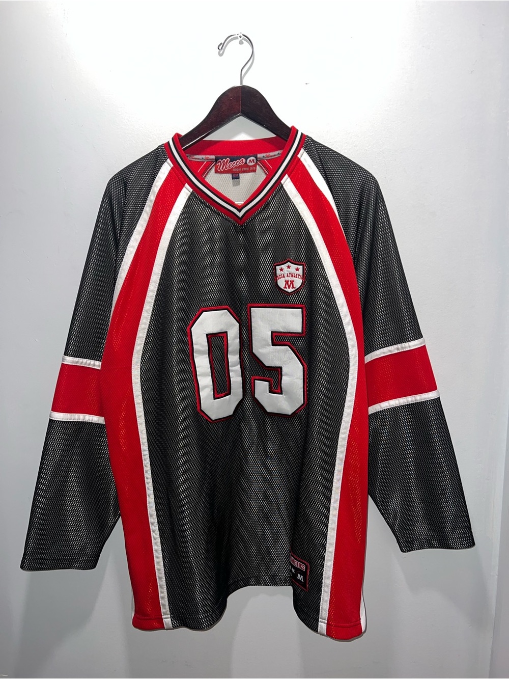👕🌶 Y2K Vintage Mecca 05 Embroidered Mesh Long Sleeve Jersey